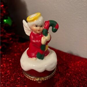 Holiday Angel Figurine with Candy Cane